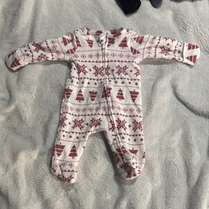 Carter's Red and White Holiday Footie